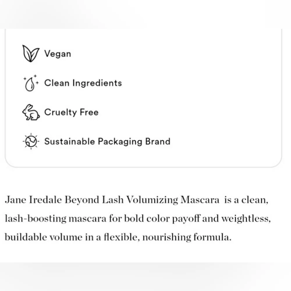JANE IREDALE BEYOND LASH VOLUMIZING MASCARA.